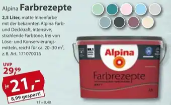 Sonderpreis Baumarkt Alpina Farbrezepte 2,5 Liter Angebot