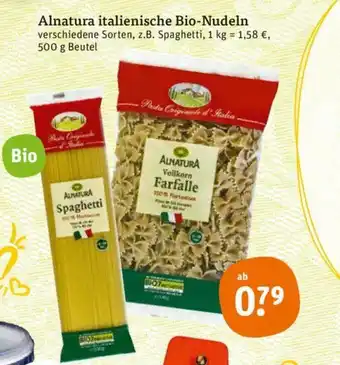 tegut Alnatura italienische Bio Nudeln 500 g Beutel Angebot