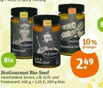 tegut BioGourmet Bio Senf 200g Angebot