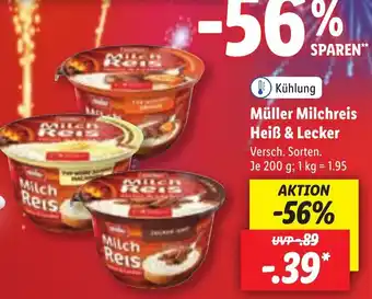 Lidl Müller Milchreis Heiß & Lecker 200 g Angebot