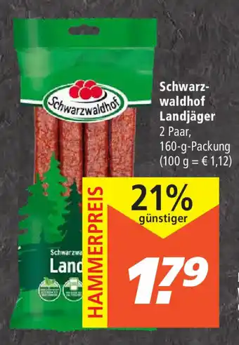 Marktkauf Schwarzwaldhof Landjäger 160g Angebot