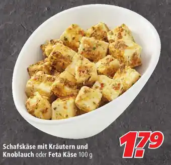 Marktkauf Schafkäse mit Kräutern und Knoblauch oder Feta Käse 100g Angebot