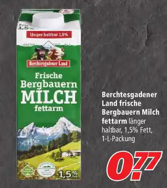 Marktkauf Berchtesgadener Land frische Bergbauern Milch fettarm 1L Angebot