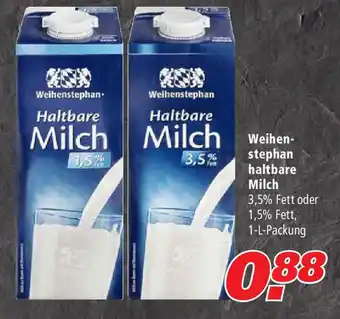 Marktkauf Weihenstephan Haltbare Milch  1L Angebot