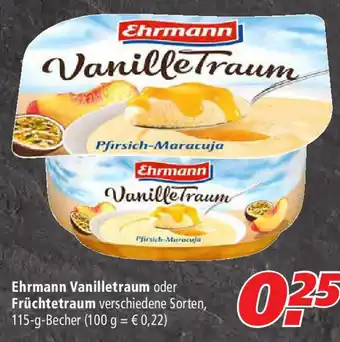 Marktkauf Ehrmann Vanilletraum oder Früchtetraum 115g Becher Angebot