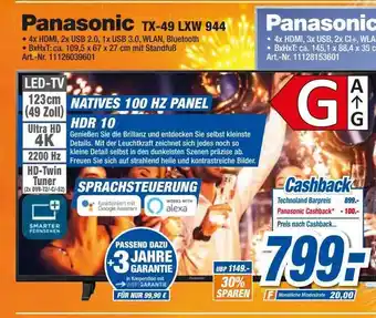 expert Techno Land Panasonic tx-49 lxw 944 Angebot