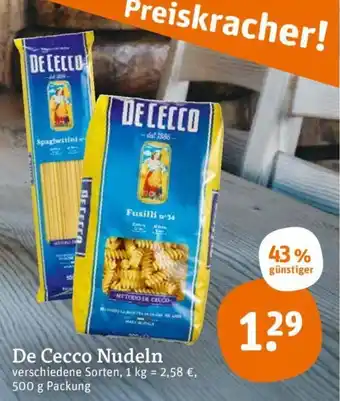 tegut De Cecco Nudeln 500g Angebot