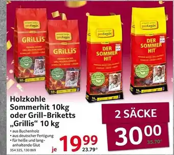 Selgros Holzkohle sommerhit oder grill-briketts „grillis“ Angebot