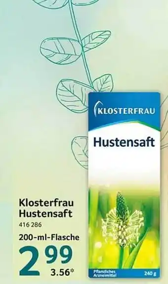 Selgros Klosterfrau hustensaft Angebot