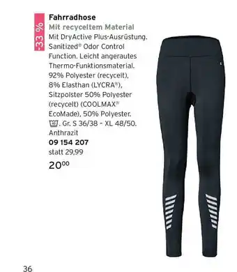 Tchibo Fahrradhose Angebot