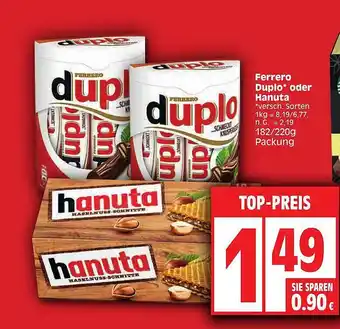 Edeka Ferrero duplo oder hanuta Angebot