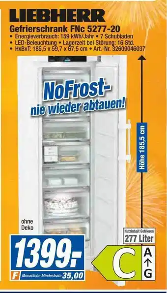 expert Techno Land Liebherr gefrierschrank fnc 5277-20 Angebot