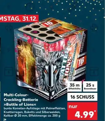 Kaufland Multi-colour-crackling-batterie „battle of lions“ Angebot