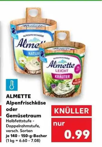 Kaufland Almette alpenfrischkäse oder gemüsetraum Angebot