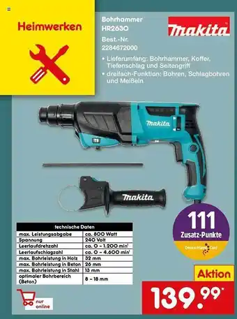 Netto Marken-Discount Makita bohrhammer hr2630 Angebot