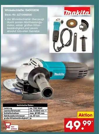 Netto Marken-Discount Makita winkelschleifer ga5030r Angebot