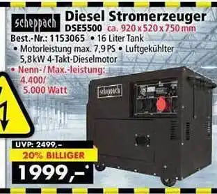 Norma24 Scheppach diesel stromerzeuger Angebot