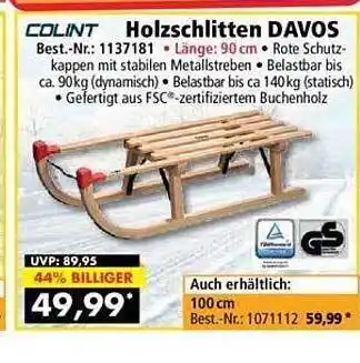 Norma24 Colint holzschlitten davos Angebot