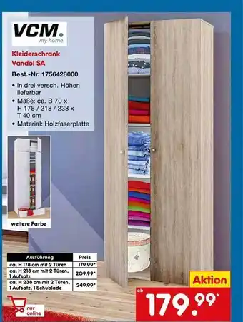 Netto Marken-Discount Kleiderschrank vandol sa vcm Angebot