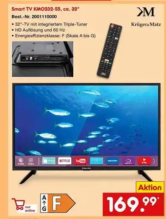 Netto Marken-Discount Krüger&matz smart tv km0232-ss Angebot