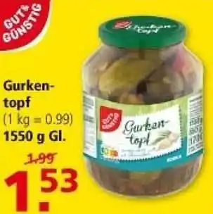 Multi Markt Gut & günstig gurken-topf Angebot