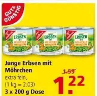 Multi Markt Gut & günstig junge erbsen mit möhrchen Angebot