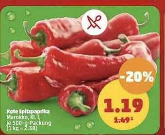 PENNY Rote spizpaprika marokko Angebot