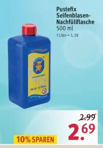 Rossmann Pustefix Seifenblasen Nachfüllflasche 500ml Angebot