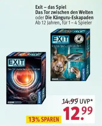 Rossmann Exit das Spiel Das Tor zwischen den Welten oder Die Känguru Eskapaden Angebot