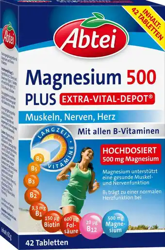 dm drogerie Abtei magnesium 500 plus 42 st Angebot