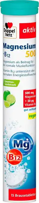 dm drogerie Doppelherz magnesium 500 + b12 brausetabletten 15 st Angebot