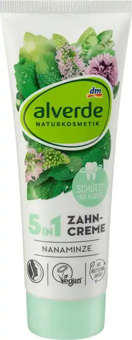 dm drogerie Alverde naturkosmetik zahnpasta 5in1 nanaminze Angebot