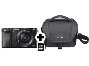 Saturn Sony alpha 6000 kit (ilce-6000l) + tasche speicherkarte systemkamera mit objektiv 16-50 mm , 7,6 cm display, wlan Angebot