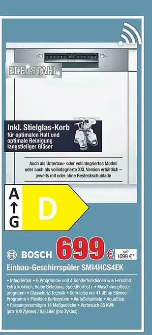 Electroplus Bosch einbau-geschirrspüler smi4hcs4ek Angebot