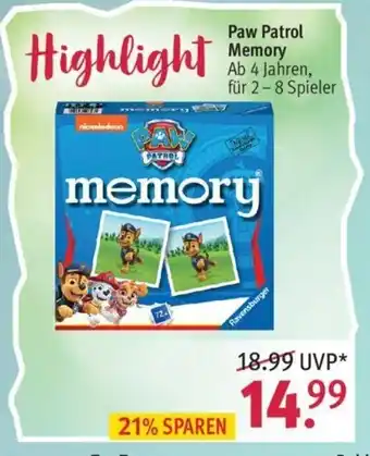 Rossmann Paw Patrol Memory Angebot