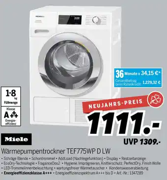 MEDIMAX Miele Wärmepumpentrockner TEF775WP D LW Angebot