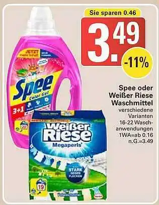 WEZ Spee oder weißer riese waschmittel Angebot