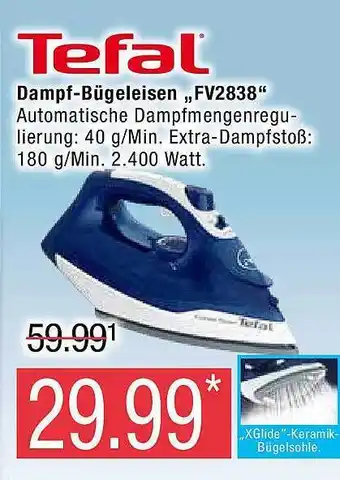 Marktkauf Tefal dampf-bugeleisen fv2838 Angebot