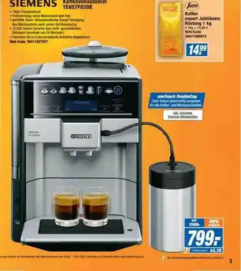 Expert Siemens kaffevollautomat Angebot