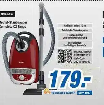 Expert Bening Miele beutel-staubsauger complete c2 tango Angebot