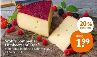 tegut Wolf's Sommerlier Himbeersenf Käse 100g Angebot