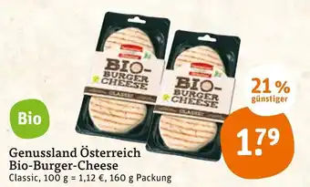 tegut Genussland österreich Bio Burger Cheese 160g Angebot