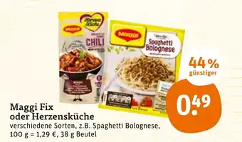 tegut Maggi Fix oder Herzensküche 38g Beutel Angebot