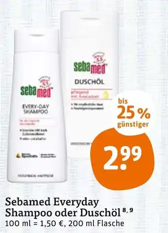 tegut Sebamed Everyday Shampoo oder Duschöl 200ml Angebot