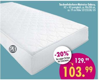 Möbel Boss Taschenfederkern Matratze Galaxy Angebot