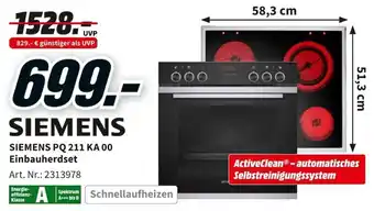 MediaMarkt Siemens PQ 211 KA 00 Einbauherdset Angebot