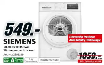 MediaMarkt Siemens WT45HVA3 Wärmepumpentrockner Angebot