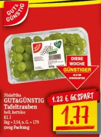 nah & gut Gut & Günstig Tafeltrauben 500g Packung Angebot