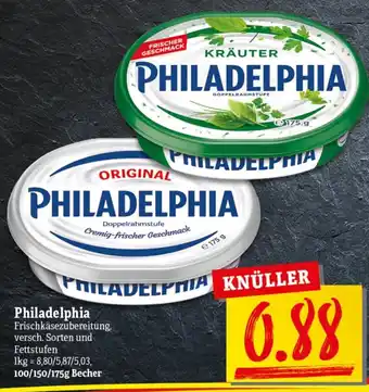 nah & gut Philadelphia Frischkäsezubereitung 100/150/175g Becher Angebot