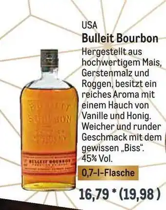 METRO USA Bulleit Bourbon 0,7L Angebot